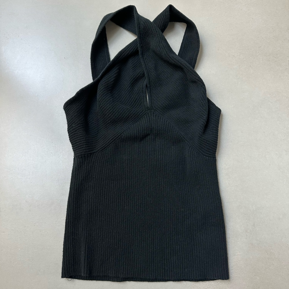 Banana Republic Ribbed Knit Criss Cross Halter Top